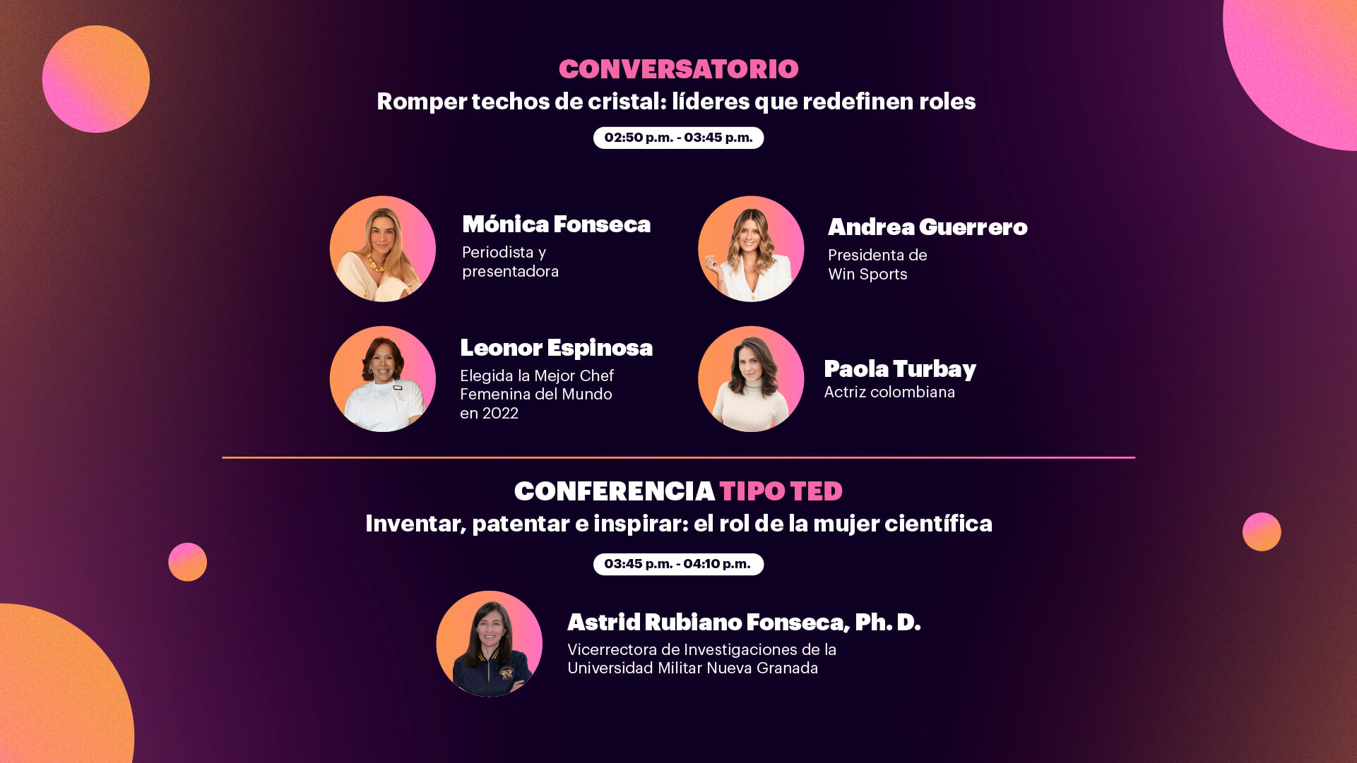 Gran Foro Mujeres Mujeres colombianas, mujeres que inspiran