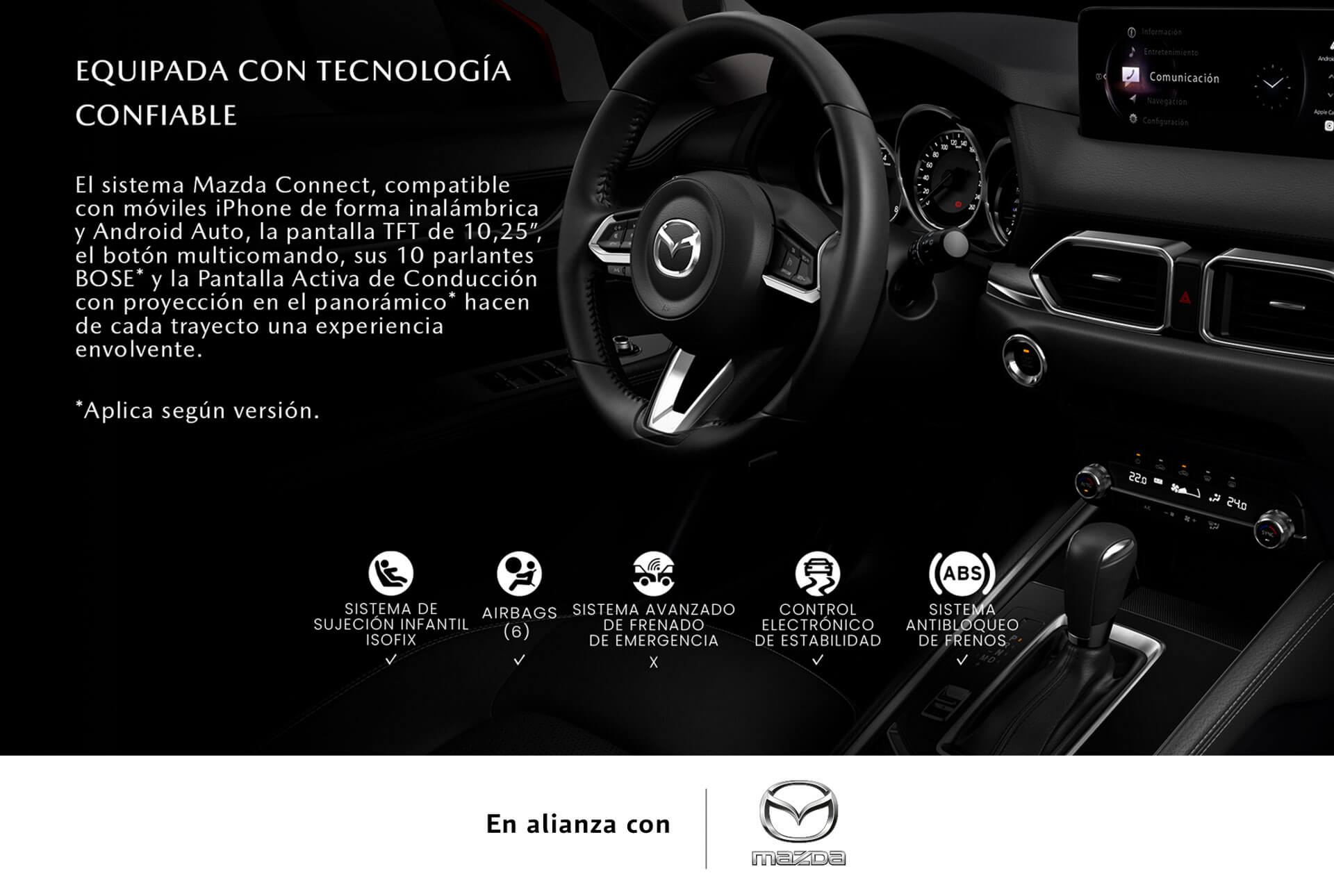 ALTA TECNOLOGÍA Y SOFISTICACIÓN:
							MAZDA CX-5, CONFIANZA QUE IMPULSA, BELLEZA QUE TRASCIENDE.